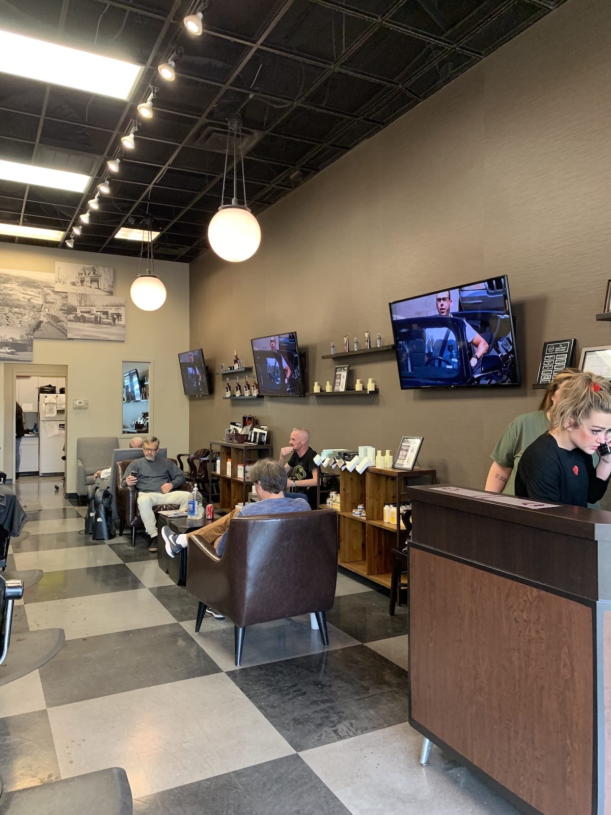 Interior of our classic barbershop in Brentwood, TN