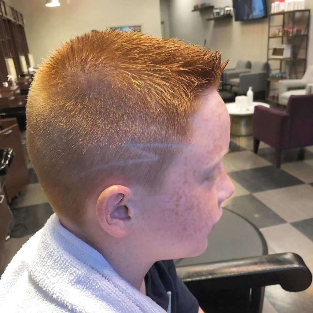 Boy's haircut with design